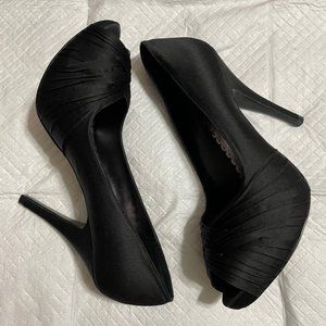 PRICE DROP - LULU TOWNSEND GRETCHEN SATIN PEEP TOE STILETTO STYLE HEELS--9.5M